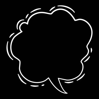 Çizgi roman balonu pop sanat simgesi, el çizimi ve özet tarzı