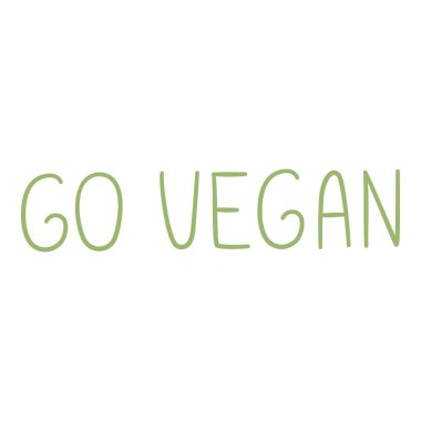 Vegan metin simgesi, çizgi film ve düz stil