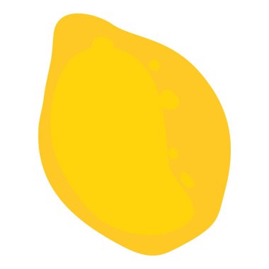 Limonlu meyve ikonu, çizgi film ve düz stil