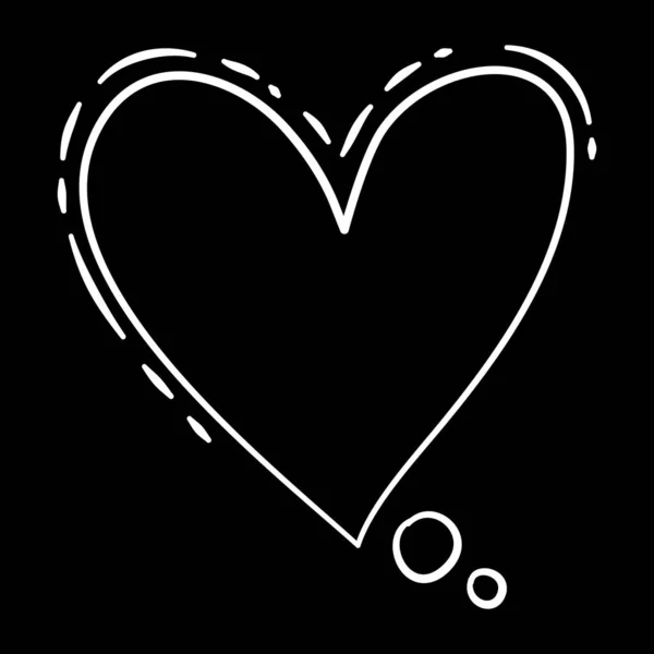 Komiks Walentynki serce mowa bańka pop art ikona, ręcznie rysowane i zarys stylu — Wektor stockowy