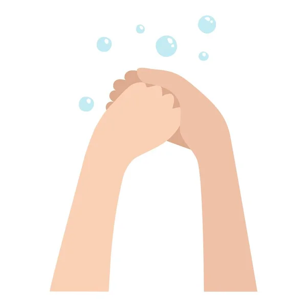 Ícone de procedimento de lavagem de mãos, desenho animado e estilo plano — Vetor de Stock