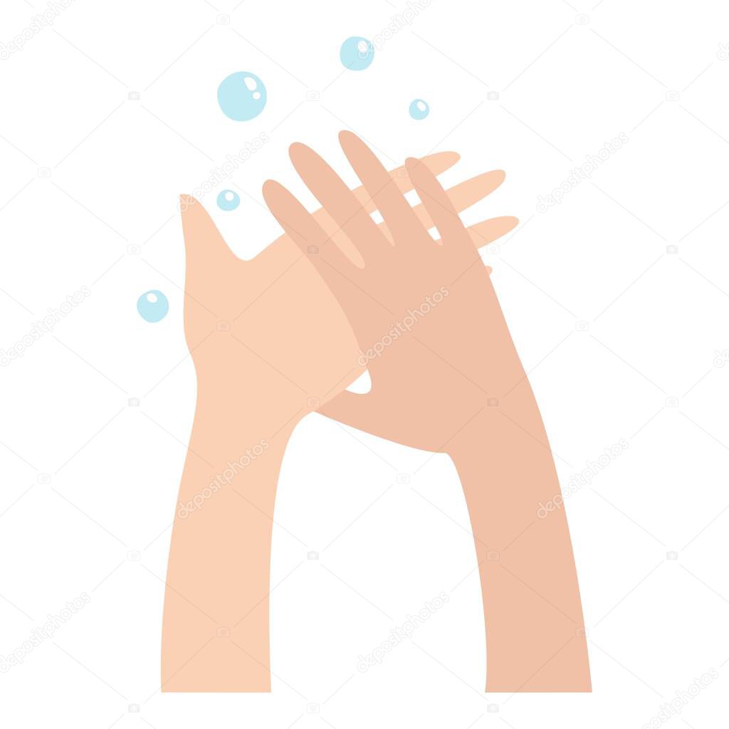 Care hands wash icon. Cartoon and flat of care hands wash vector icon for web design isolated on white background