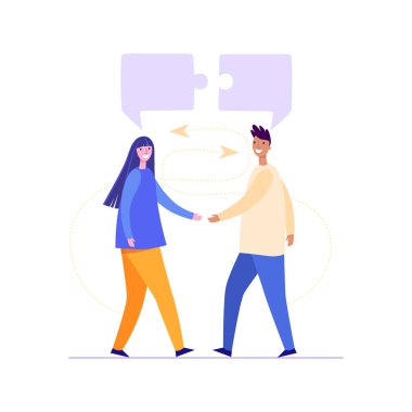 Mutlu bir birliktelik sahnesi olan sosyal toplum grubu olarak dostane bir iletişim ortaklığı. Neşeli ve mutlu çok ırklı ve çok kültürlü arkadaşlık ilişkisi illüstrasyonuyla.