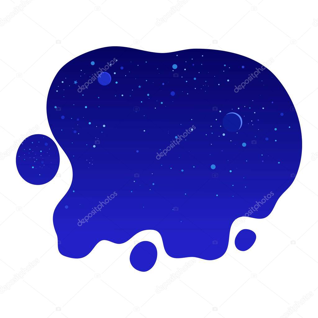 Night starry sky flat vector illustration. Self discovery, opportunity observation metaphor. Inspiration and imagination concept.