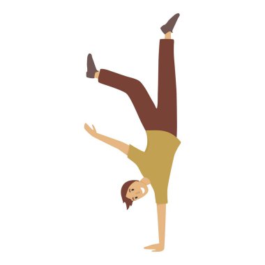 Mutlu çocuk ikonu, çizgi film tarzı.