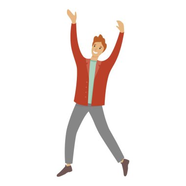 Gülümseyen öğrenci ikonu, çizgi film tarzı.