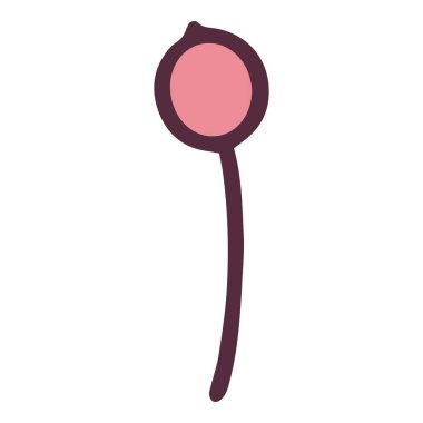 Red Christmas berry icon, hand drawn and outline style