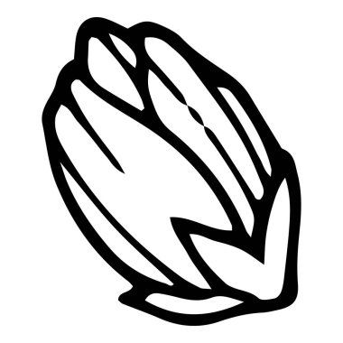 Haşhaş çiçeği simgesi, el çizimi ve özet biçimi