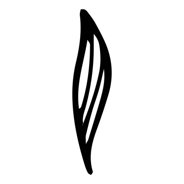 Dünnes Blatt-Symbol, handgezeichnet und im Umrissstil — Stockvektor