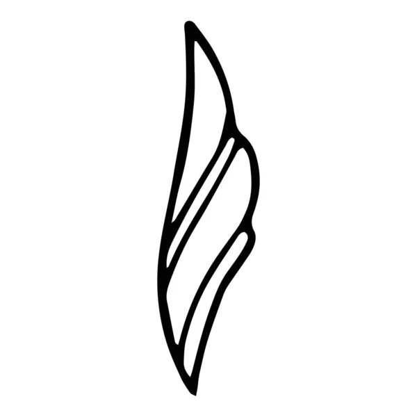 Icône de feuille de plante, dessin à la main et style contour — Image vectorielle