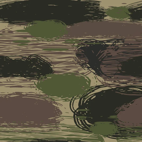 Sömlös Brush Stroke Camouflage mönster — Stock vektor