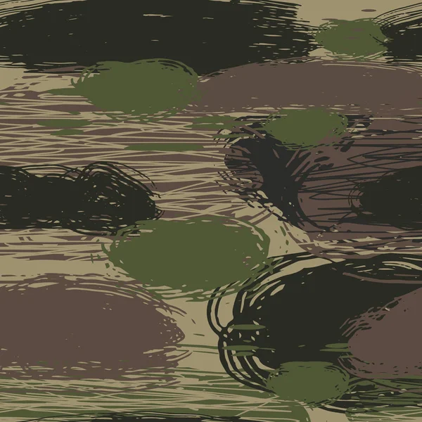 Modèle de camouflage sans couture de coup de pinceau — Image vectorielle