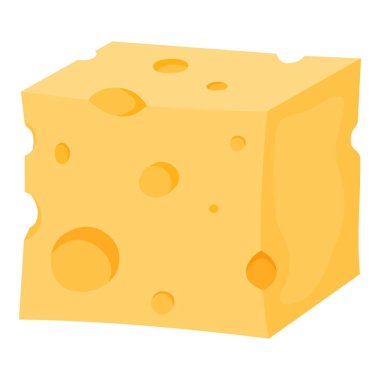 Peynirli çedar ikonu çizgi film vektörü. Yemek dilimi peynir