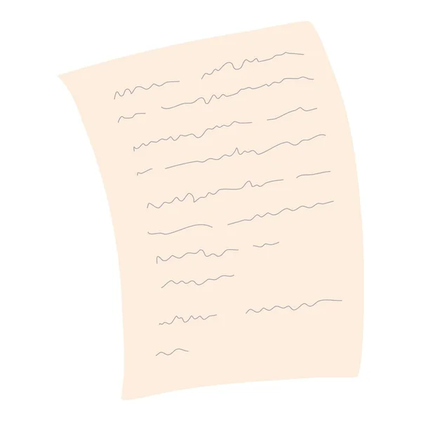 School schrijven papier pictogram cartoon vector. Schrijfdocument — Stockvector