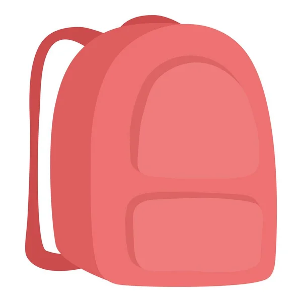 Escola têxtil ícone mochila vermelha vetor cartoon. Pacote de saco — Vetor de Stock