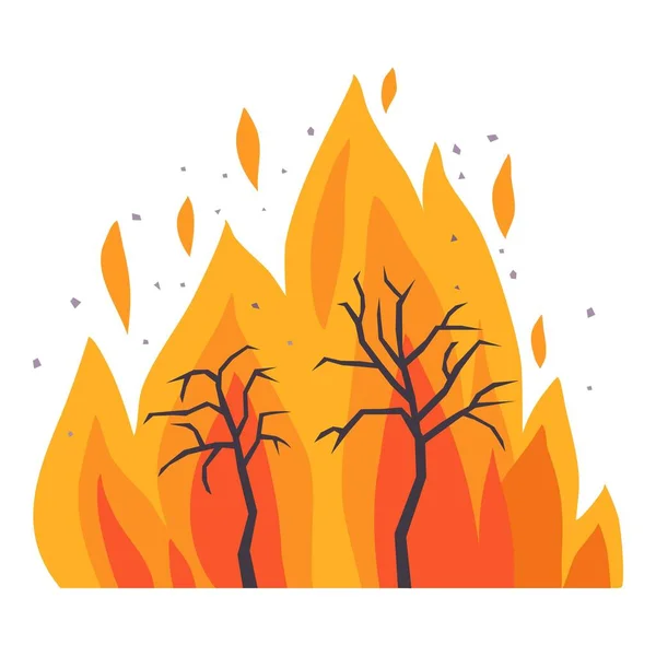 Bosque icono de fuego vector de dibujos animados. Desastre de árboles — Archivo Imágenes Vectoriales