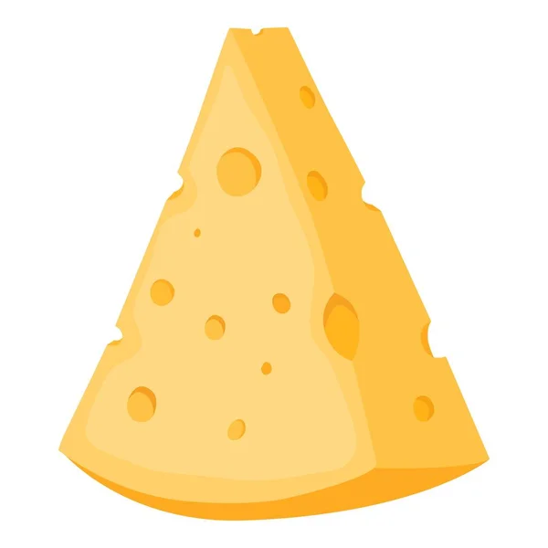 Cheese cheddar icono vector de dibujos animados. Queso rebanado de comida — Vector de stock