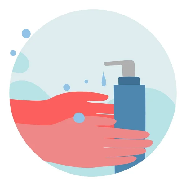 Sabão mão lavar ícone cartoon vetor. Higiene da água limpa — Vetor de Stock