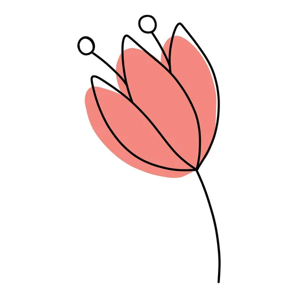Doodle flor icono contorno dibujado a mano vector. Planta de primavera floral — Vector de stock