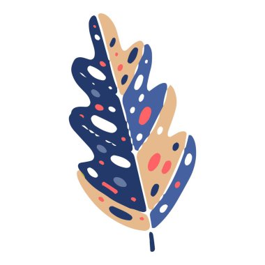 Karalama yaprağı simgesi el çizimi vektörü. Doğa Sonbaharda