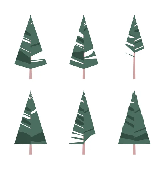 ağaçlar üzerinde beyaz izole kümesi