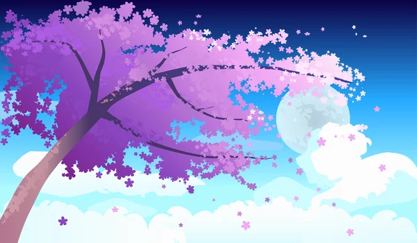 kiraz çiçeği illüstrasyon