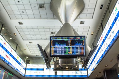 Sao Paulo, Brezilya, 14 Mart 2016. Sao Paulo, Brezilya'da ticaret Bovespa hisse senedi brokerleri