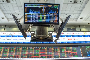 Sao Paulo, Brezilya, 14 Mart 2016. Sao Paulo, Brezilya'da ticaret Bovespa hisse senedi brokerleri