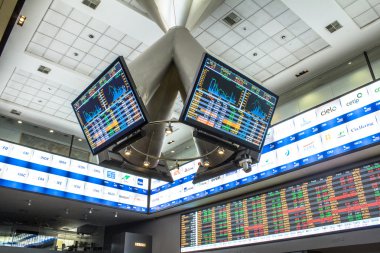 Sao Paulo, Brezilya, 14 Mart 2016. Sao Paulo, Brezilya'da ticaret Bovespa hisse senedi brokerleri