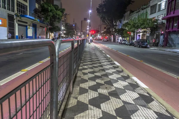 Sao Paulo Brasil Noviembre 2015 Avenida Liberdade Por Noche Centro — Foto de Stock