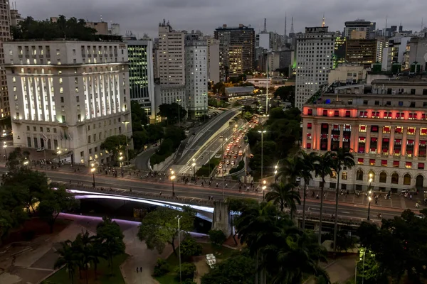 São Paulo Brasil Março 2017 Vista Aérea Anhangabau Valley Tea — Fotografia de Stock