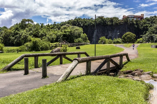 Curitiba Parana Gennaio 2019 Piccolo Ponte Legno All Interno Del — Foto Stock