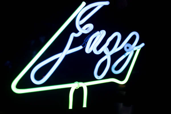 neon sign with the word jazz in a bar in Sao Paulo