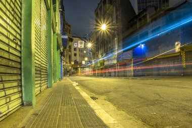 Sao Paulo, Brezilya, 12 Mayıs 2016. Geceleri Sao Paulo şehir merkezinde.