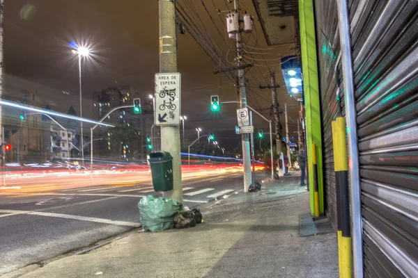 Sao Paulo Brasil Mayo 2016 Vista Nocturna Edificios Cerrados Una —  Fotos de Stock