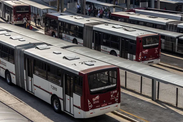 Sao Paulo Brasil Enero 2019 Movimiento Autobuses Pasajeros Terminal Autobuses —  Fotos de Stock