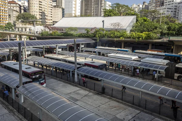 Sao Paulo Brazylia Stycznia 2019 Ruch Autobusowy Pasażerski Terminalu Autobusowego — Zdjęcie stockowe