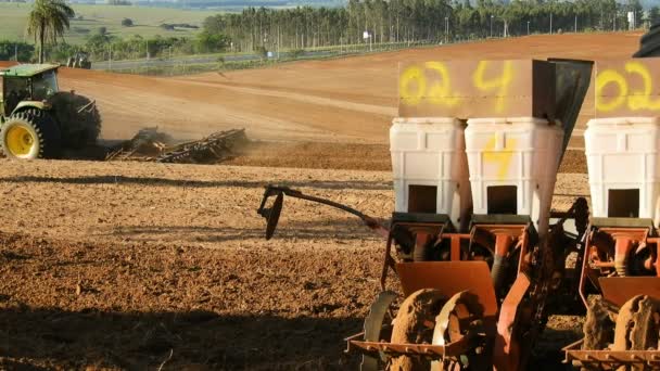 Marilia Sao Paulo Brasil Octubre 2019 Agricultor Arada Con Tractor — Vídeos de Stock