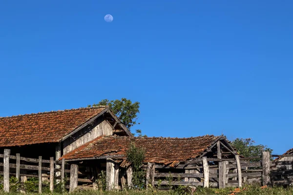 Une Vieille Étable Bois Bétail Abandonnée Brésil — Photo