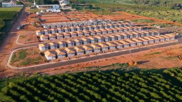 Vista Aérea Casas Padronizadas Programa Federal Estado São Paulo Brasil — Vídeo de Stock