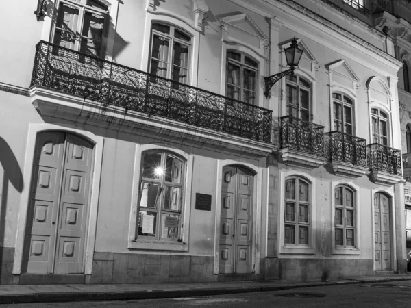2006年6月7日ブラジル サンパウロ サンパウロ市博物館の夜の黒と白の写真は ソーラー マルケサ サントスとナンバーワンの家を統合し ダウンタウンサンパウロ — ストック写真