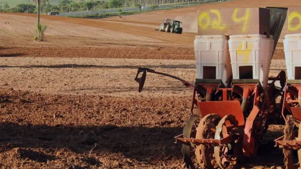 Marilia Sao Paulo Brésil Octobre 2019 Agriculteur Laboure Avec Son — Video