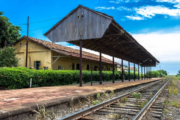 Matao São Paulo Brasil Fevereiro 2013 Fachada Antiga Estação Ferroviária — Fotografia de Stock