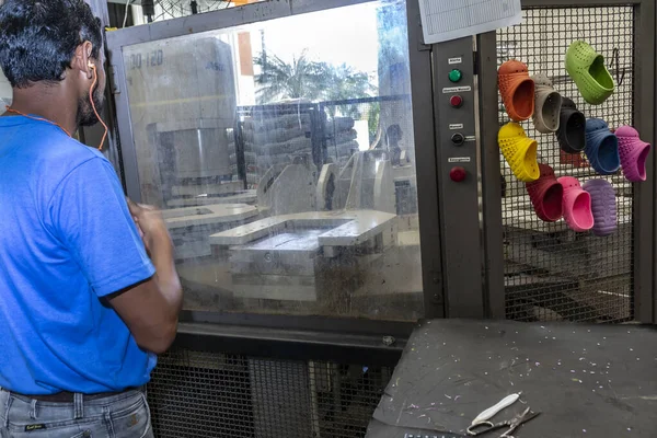 Birigui Sao Paulo Brésil Avril 2015 Ligne Production Chaussures Pour — Photo