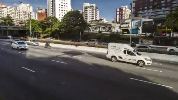 Sao Paulo Brasilien Januari 2021 Trafiken Upphör Maio Avenue Nära — Stockvideo