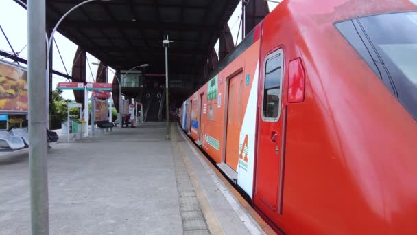 Sao Paulo Brazil January 2021 Platform Boarding Disembarkation Station Emerald — Stock Video