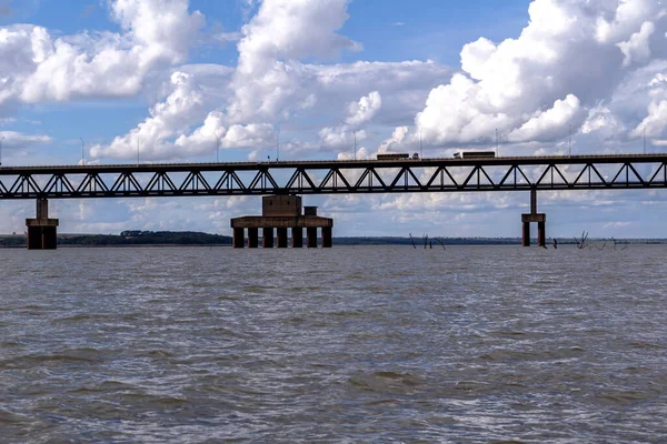 Vista Del Puente Del Ferrocarril Puente Mixto Que Sirve Para — Foto de Stock