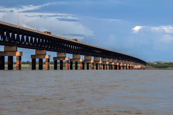 Sao Paulo Brazilië April 2015 Zicht Spoorbrug Een Gemengde Brug — Stockfoto