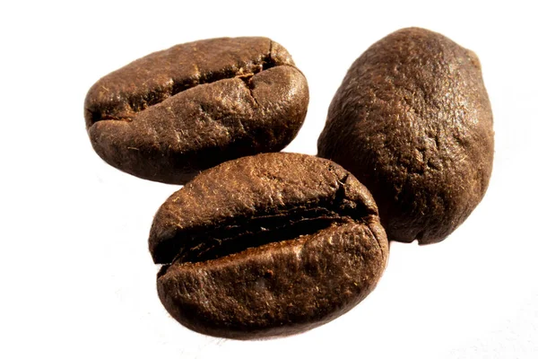 Roasted Coffee Beans White Background Brazil — Stock Photo, Image