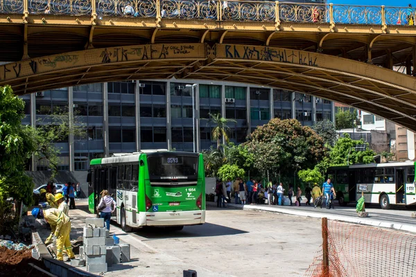 São Paulo Brasil Outubro 2015 Movimento Correio Square Bus Termianal — Fotografia de Stock